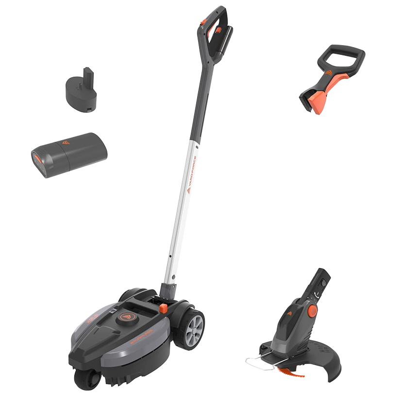 Yard Force iFlex LM F23BN 2 w 1 Akumulatorowa kosiarka i podkaszarka (23 cm, 12 V 4 Ah) – zwrotność 360°, silnik bezszczotkowy i obsługa jedną ręką