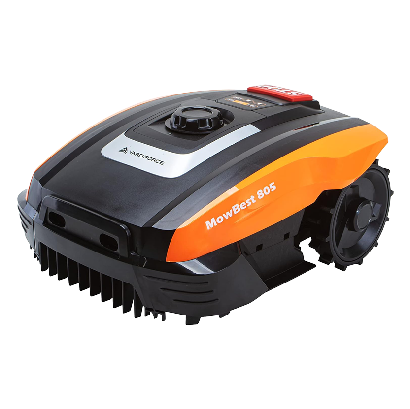 Yard Force MowBest 805 Robot koszący (do 250 m², 20V 2,0 Ah) – Automatyczna kosiarka autonomiczna z funkcją koszenia brzegów, nachyleniem do 30% i czujnikami bezpieczeństwa