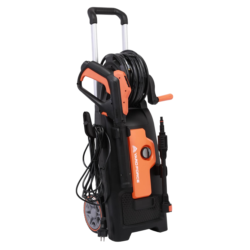 Myjka ciśnieniowa Yard Force EW U15C Premium (2000 W, 150 bar) – myjka o dużej mocy ze zwijaczem węża, uchwytem teleskopowym i dyszą Vario-Twist