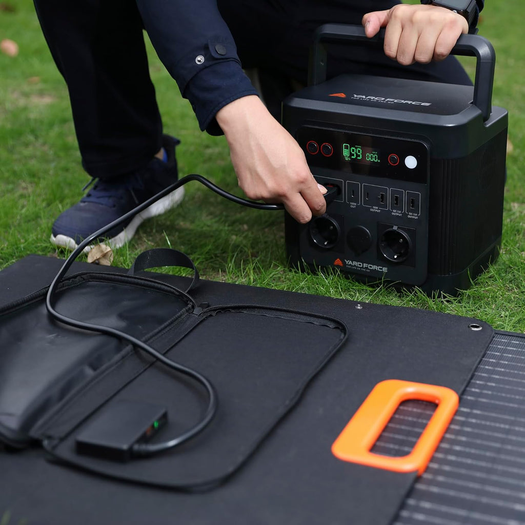 Yard Force LX SPP20 Faltbares Solarmodul 200W – Tragbares, wasserdichtes Solarpanel (23,5 % Effizienz) mit PD 65W, QC 3.0 & DC-Ausgang für Powerstations