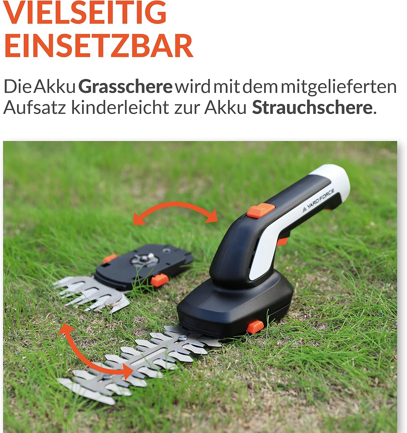 Yard Force VITA 6-in-1 Accu-tuingereedschap set (4V / 4Ah) – Urban Gardening Koffer met elektrische takkenschaar, grasschaar & premium handgereedschap