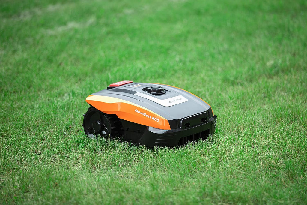 Yard Force MowBest 805 Robot koszący (do 250 m², 20V 2,0 Ah) – Automatyczna kosiarka autonomiczna z funkcją koszenia brzegów, nachyleniem do 30% i czujnikami bezpieczeństwa