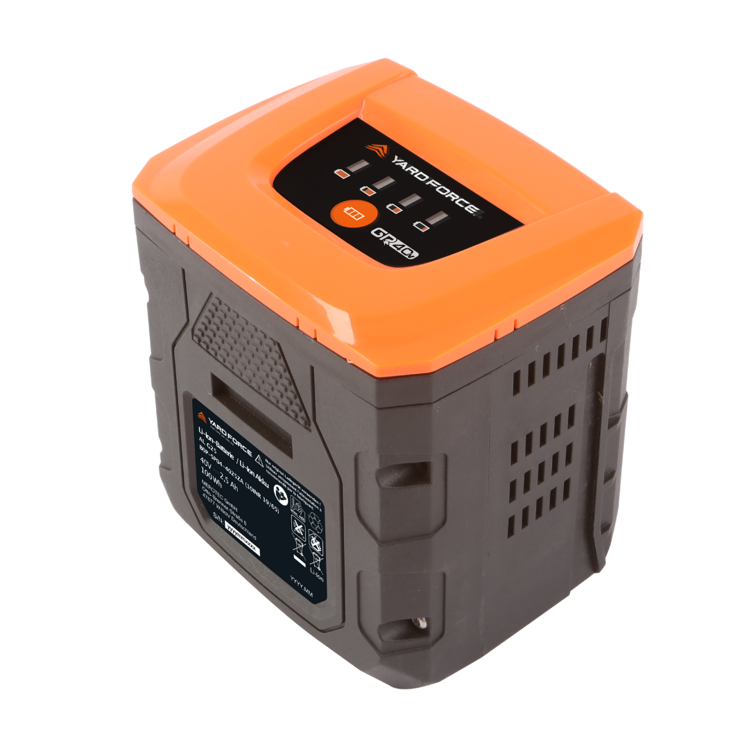 Yard Force 40V 2,5 Ah Lithium-Ionen-Ersatzakku AL G25 – Für GR40-Serie, Kompakt & Robust, Einfaches Wechselsystem