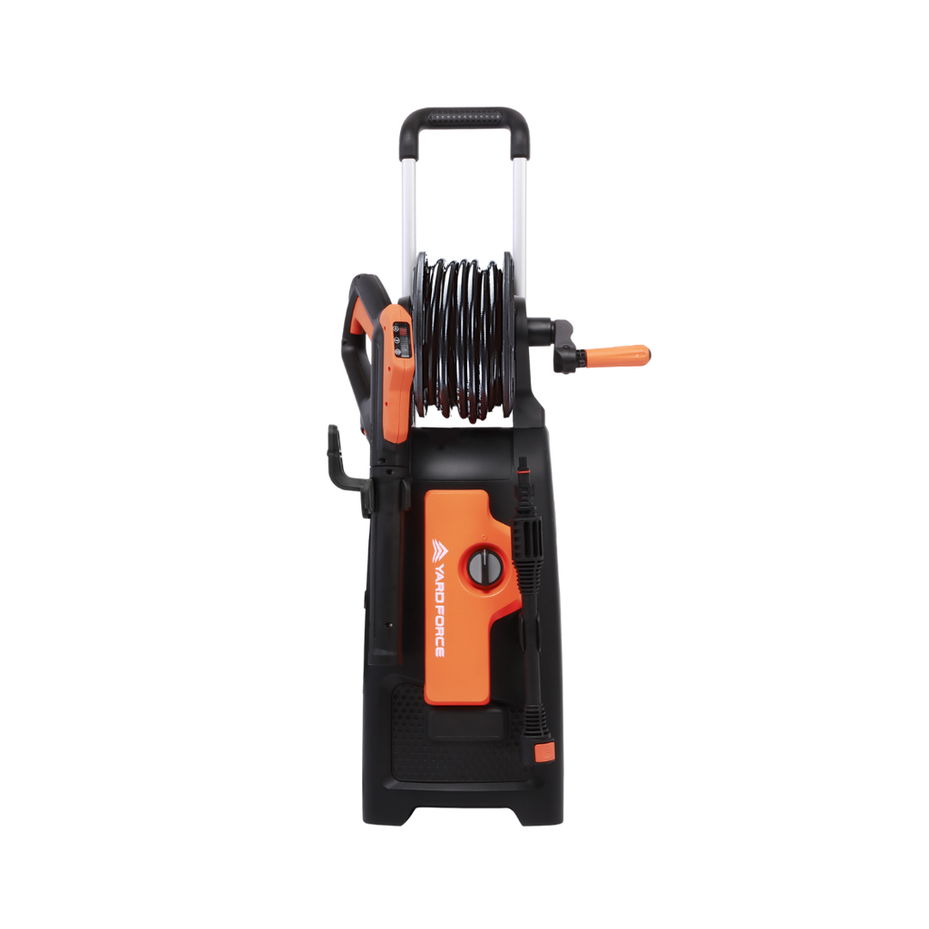 Yard Force 2200W Hochdruckreiniger EW U15E – max. 165 Bar, 450 l/h Fördermenge, Schlauchtrommel mit 6m Schlauch, Teleskopgriff, inkl. Zubehör
