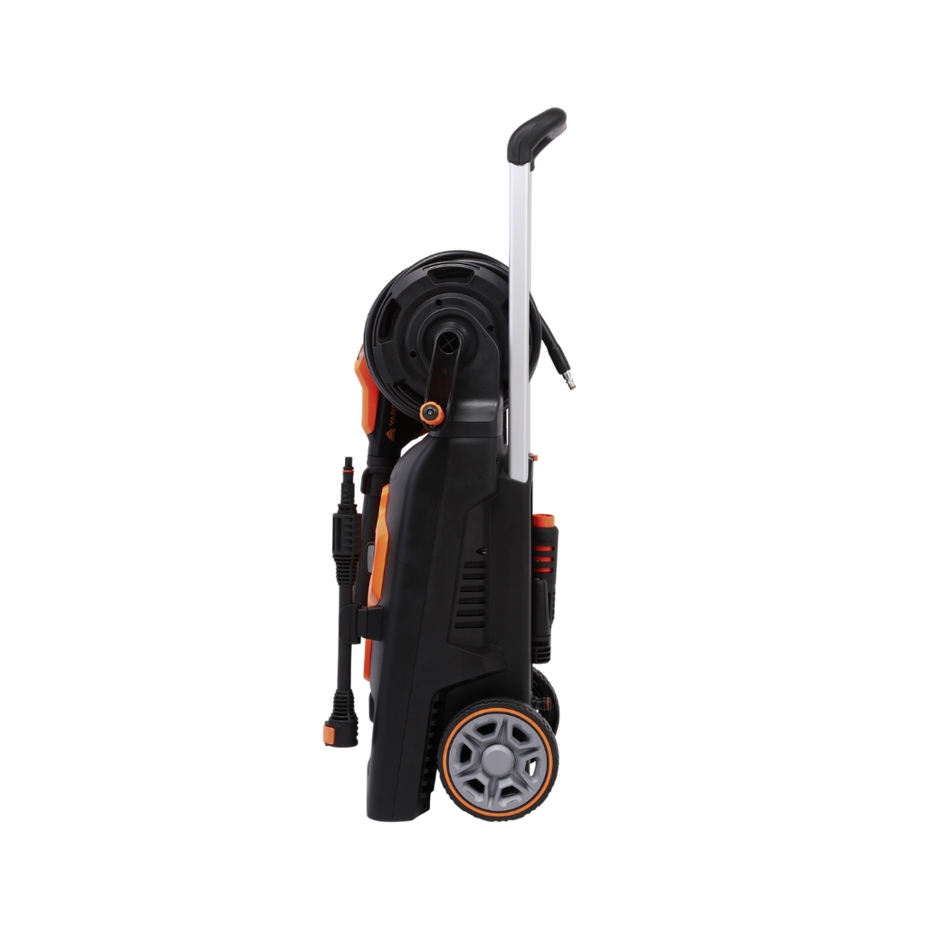 Yard Force 2200W Hochdruckreiniger EW U15E – max. 165 Bar, 450 l/h Fördermenge, Schlauchtrommel mit 6m Schlauch, Teleskopgriff, inkl. Zubehör