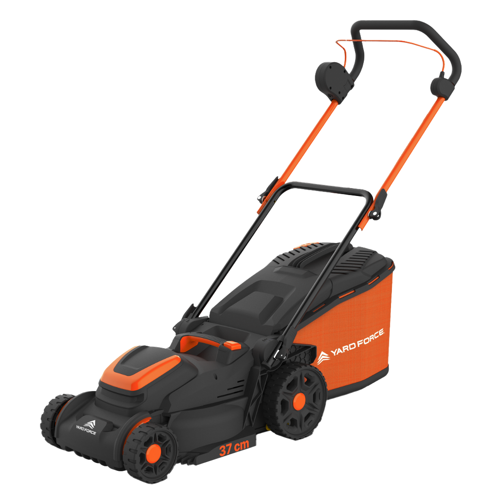 Yard Force 20V Akku-Rasenmäher LM C37B – 37 cm Schnittbreite, inkl. 2x 20V 4,0 Ah Akkus & Torque-Boost Technologie, 40L Fangkorb mit Mulchfunktion