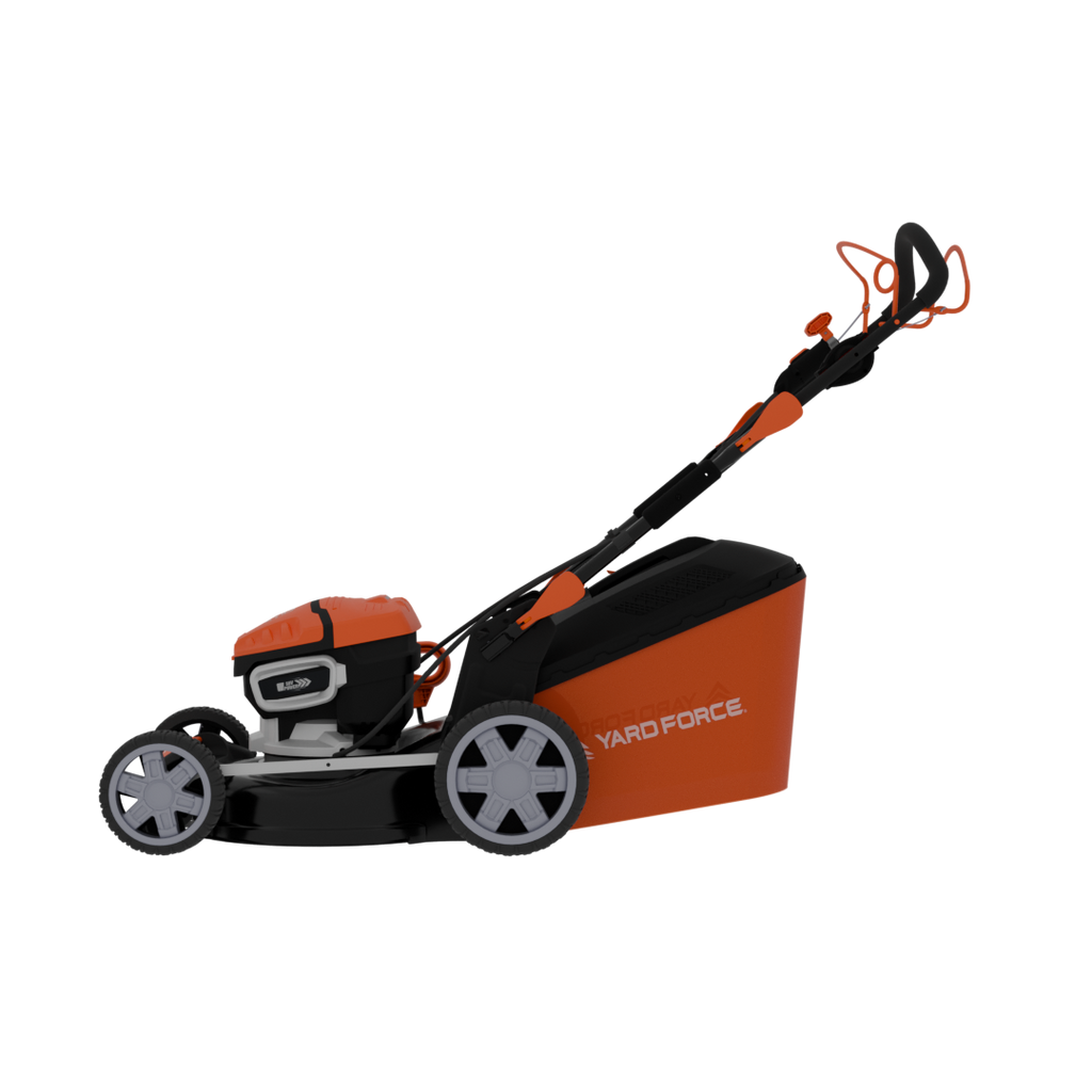 Yard Force 58V Kosiarka akumulatorowa LFP LM P46A – Zintegrowany akumulator 8,6 Ah, moc silnika benzynowego 196 cm3 (12,2 Nm), szerokość koszenia 46 cm, czas pracy 2 godz., ekstremalnie bezpieczna i trwała