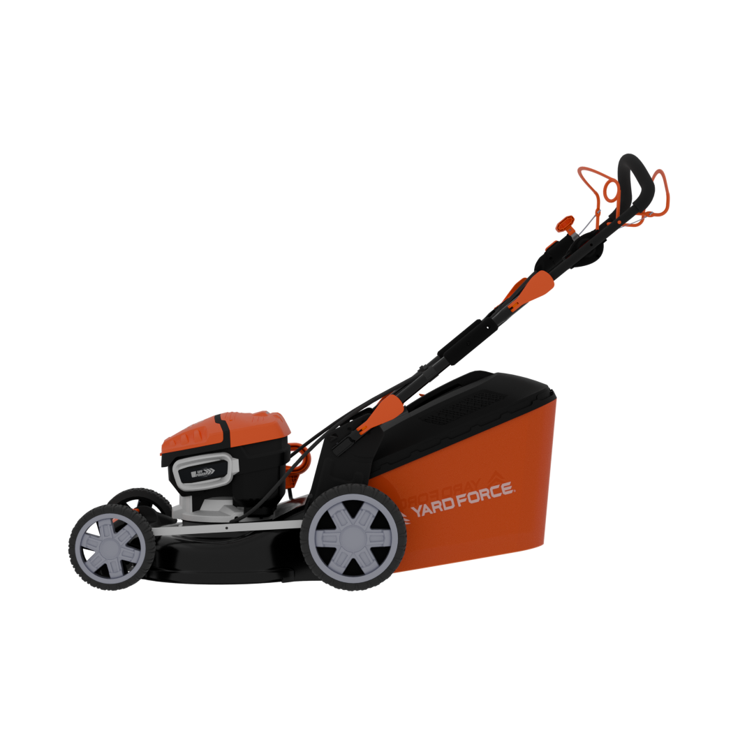 Yard Force 58V Kosiarka akumulatorowa LFP LM P46A – Zintegrowany akumulator 8,6 Ah, moc silnika benzynowego 196 cm3 (12,2 Nm), szerokość koszenia 46 cm, czas pracy 2 godz., ekstremalnie bezpieczna i trwała