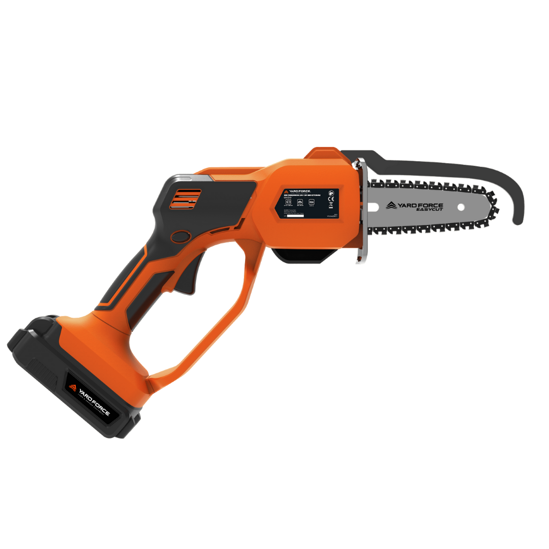 Yard Force 20V Akumulatorowa pilarka do gałęzi LS C13 – prowadnica 12 cm, prędkość łańcucha 3,2 m/s, w zestawie akumulator 20V 2,0 Ah i szybka ładowarka, mini piła łańcuchowa