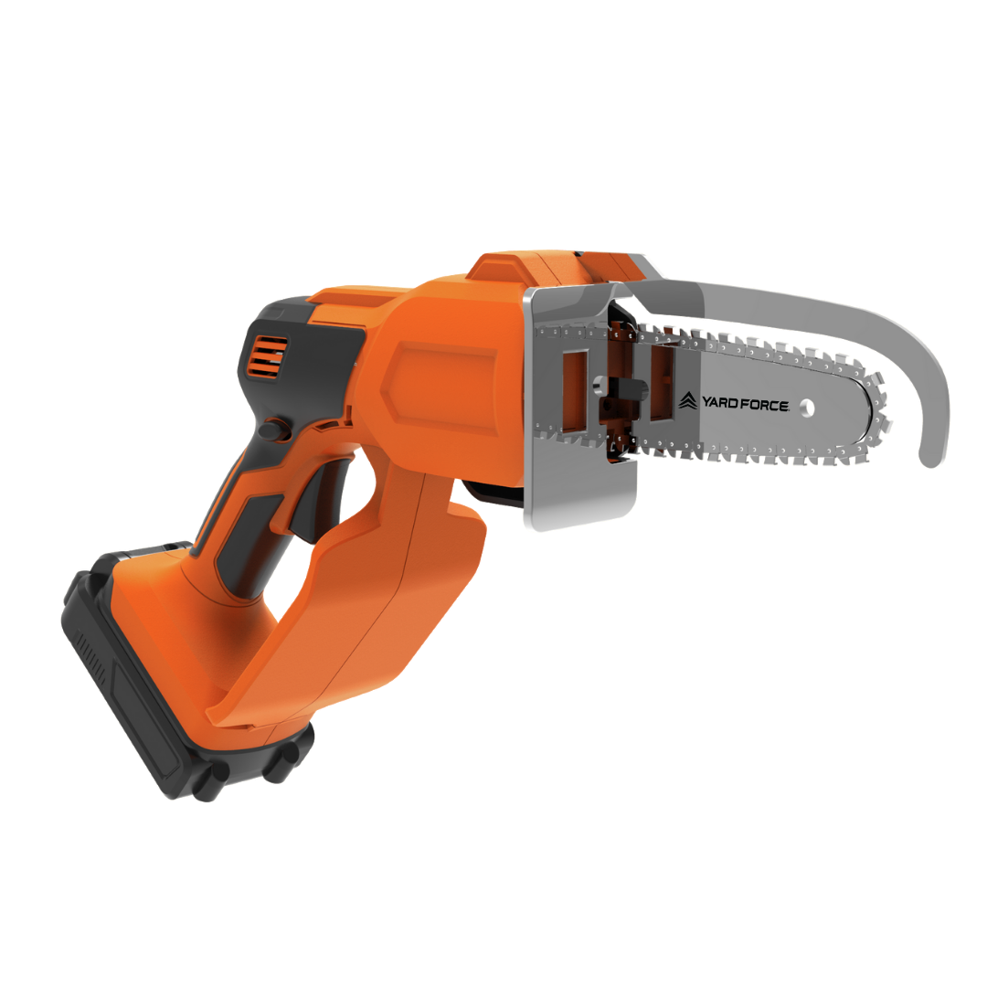 Yard Force 20V Akumulatorowa pilarka do gałęzi LS C13 – prowadnica 12 cm, prędkość łańcucha 3,2 m/s, w zestawie akumulator 20V 2,0 Ah i szybka ładowarka, mini piła łańcuchowa
