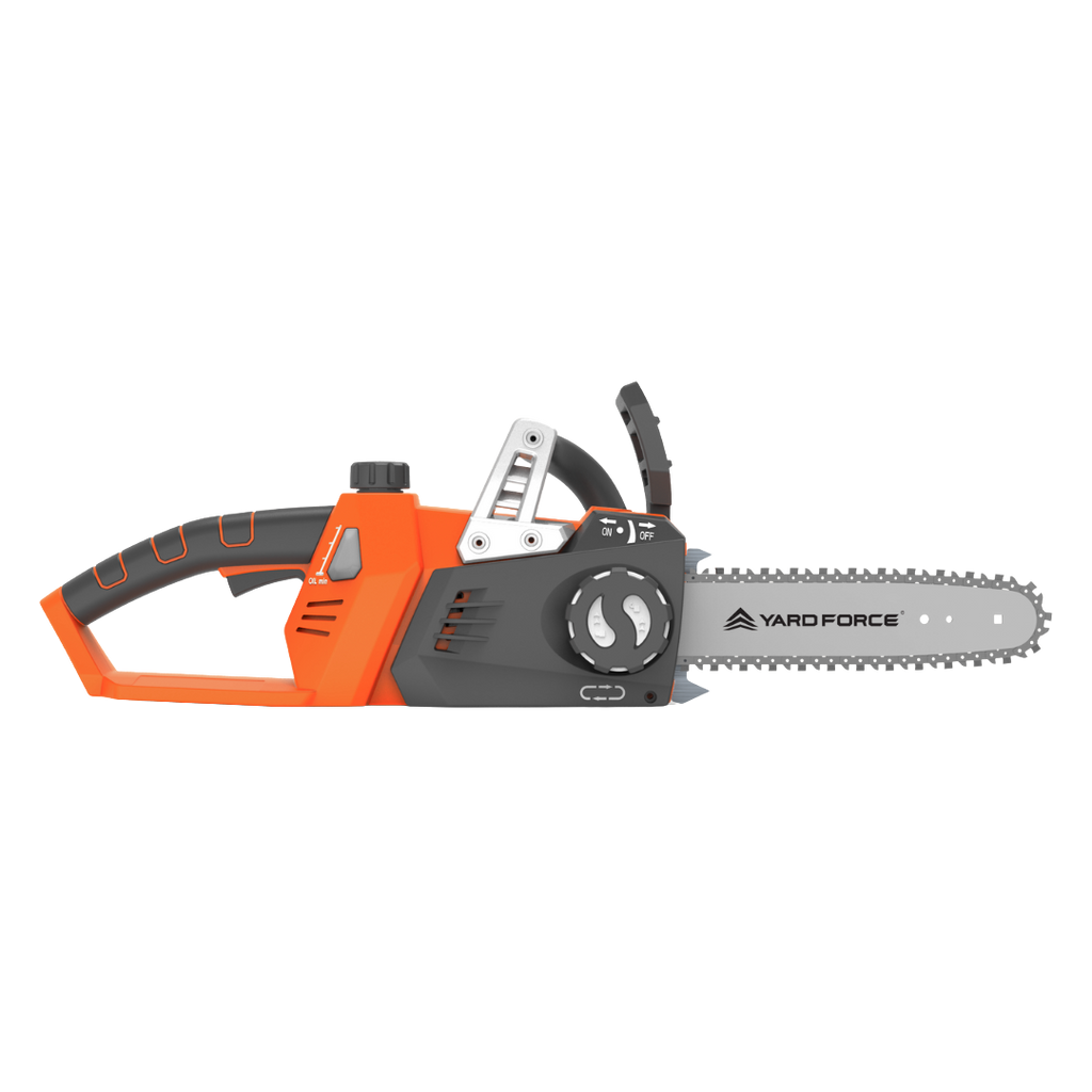 Yard Force 40V (2x20V) Akumulatorowa pilarka łańcuchowa LS C35B – prowadnica i łańcuch Oregon 35 cm, w zestawie 2x akumulatory 20V 2,0 Ah i ładowarka, beznarzędziowe napinanie łańcucha