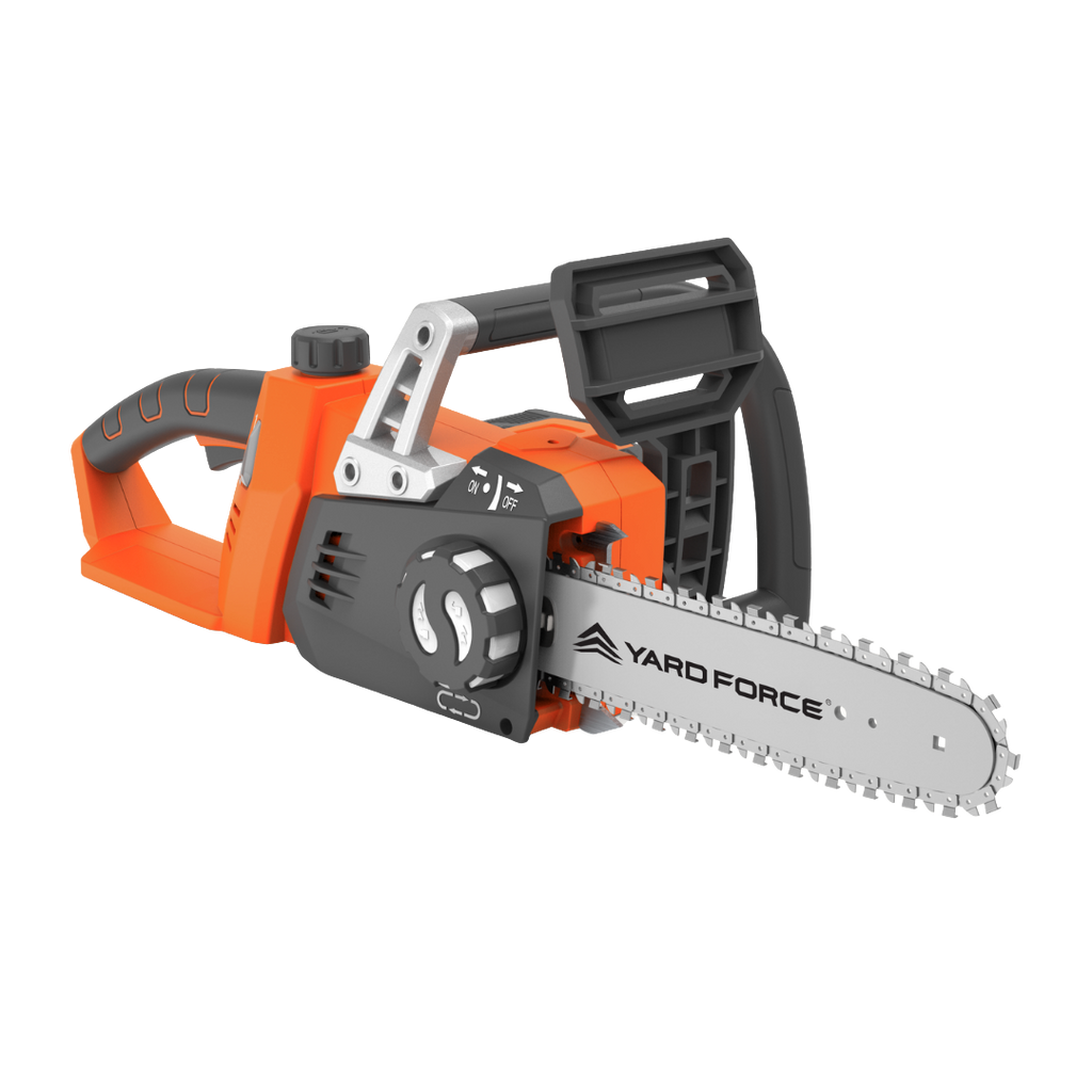 Yard Force 40V (2x20V) Akumulatorowa pilarka łańcuchowa LS C35B – prowadnica i łańcuch Oregon 35 cm, w zestawie 2x akumulatory 20V 2,0 Ah i ładowarka, beznarzędziowe napinanie łańcucha