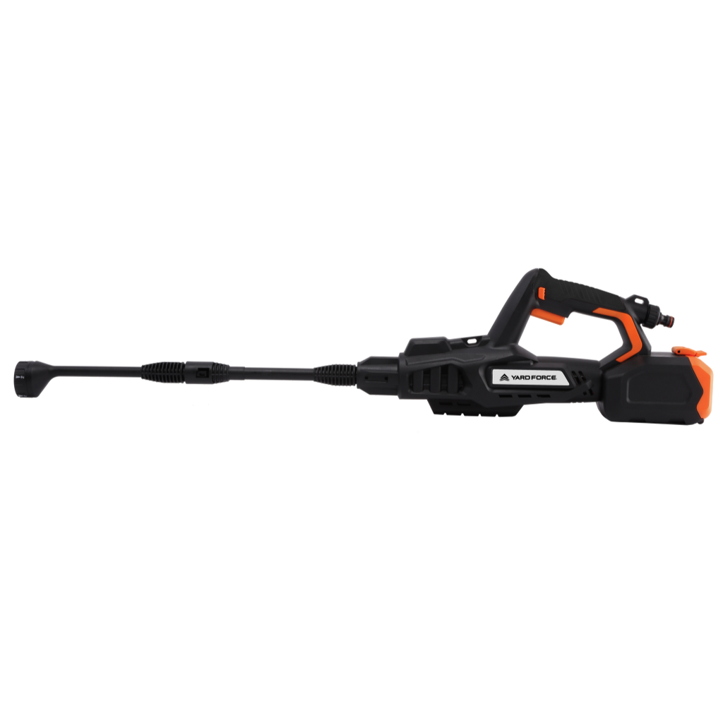Yard Force 20V Akumulatorowa myjka ciśnieniowa o średnim ciśnieniu LW C04 – 45 bar i wydajność 360 l/h, zawiera akumulator 20V 4,0 Ah i ładowarkę, dyszę 5 w 1, obrotowy uchwyt