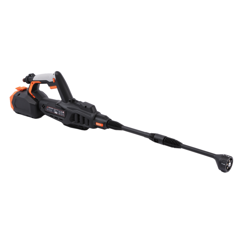 Yard Force 20V Akumulatorowa myjka ciśnieniowa o średnim ciśnieniu LW C04 – 45 bar i wydajność 360 l/h, zawiera akumulator 20V 4,0 Ah i ładowarkę, dyszę 5 w 1, obrotowy uchwyt