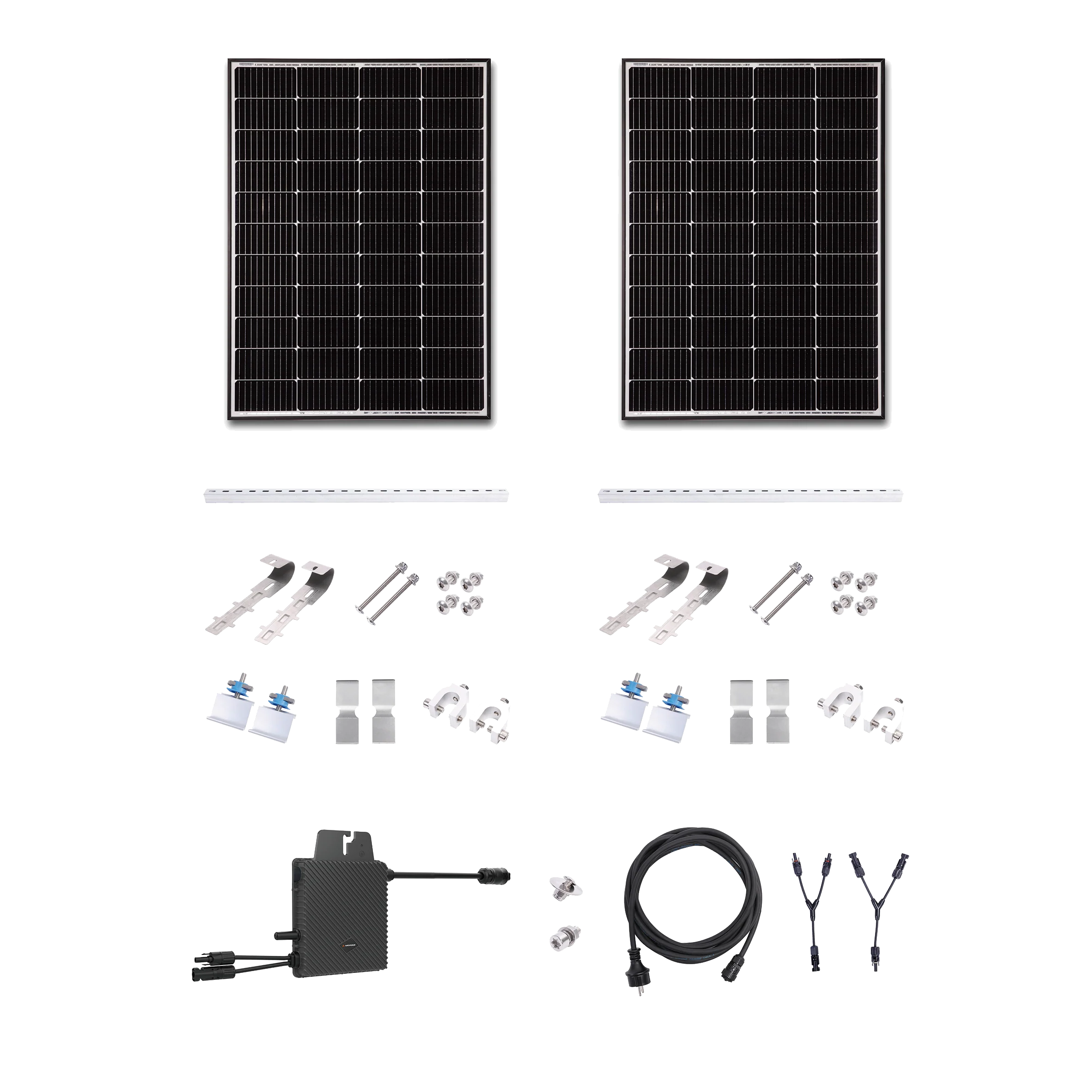 Yard Force LX SP170D-EU Balkon-energiecentrale Dual Starterset – 300W wifi-omvormer, 2x 170 Wp zonnepanelen & Schuko-aansluiting (Plug & Play)