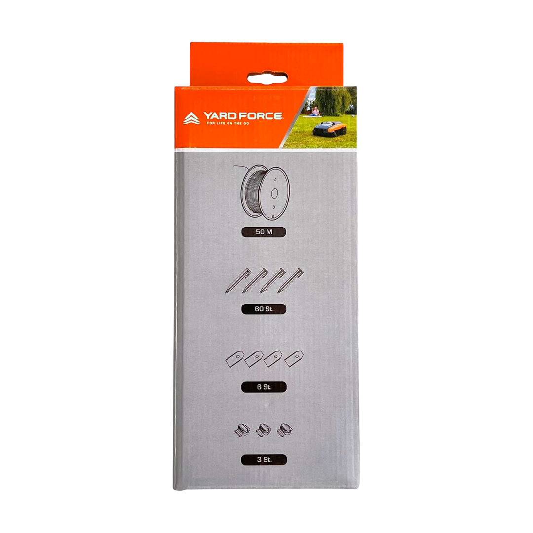 Yard Force 4-in-1 installatiekit AR SE01 voor robotmaaiers – incl. begrenzingsdraad, haringen, kabelverbinders & aansluitklemmen